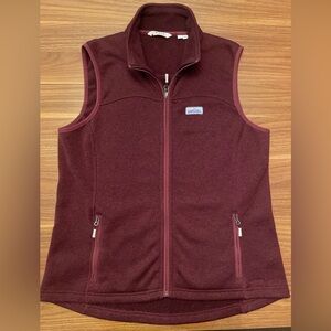 ORVIS Vest Sweater Fleece Maroon Women’s Large Pockets *MINT*